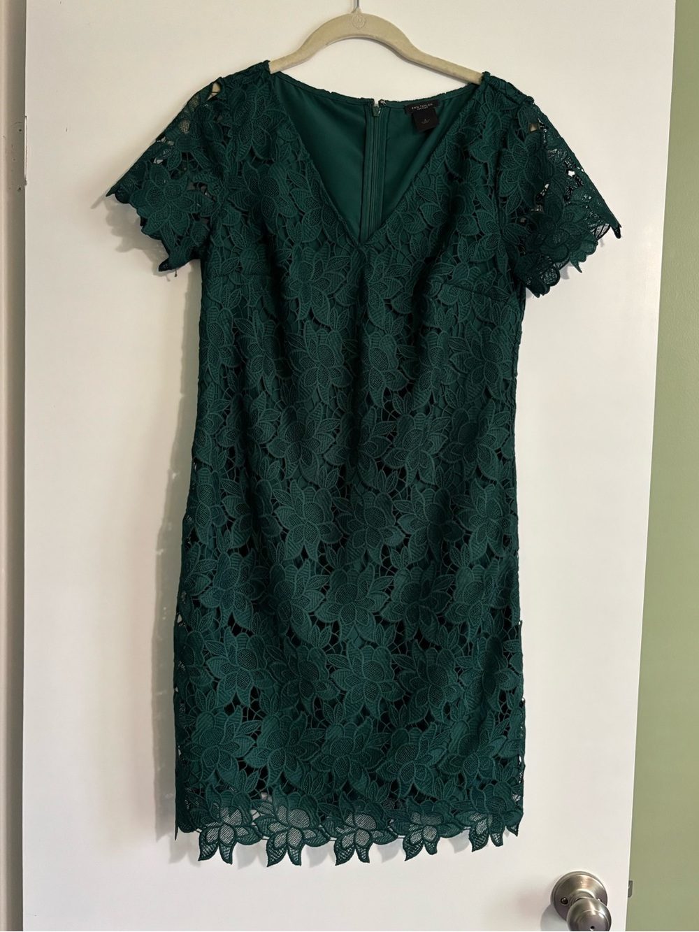 Ann Taylor Emerald Green Floral Lace Dress